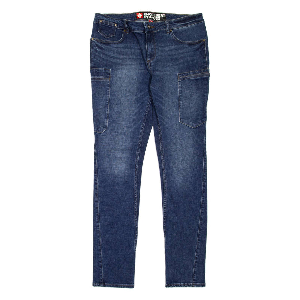 ENGELBERT STRAUSS Workwear Womens Jeans Blue Slim Skinny Stone Wash W34 L32