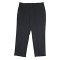 Womens Black Cotton Regular Fit Straight Leg Trousers W36 L32 Classic Zip