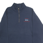 LEE Mens Navy Blue Half Zip Sweatshirt L Corporate Logo Casual Pullover