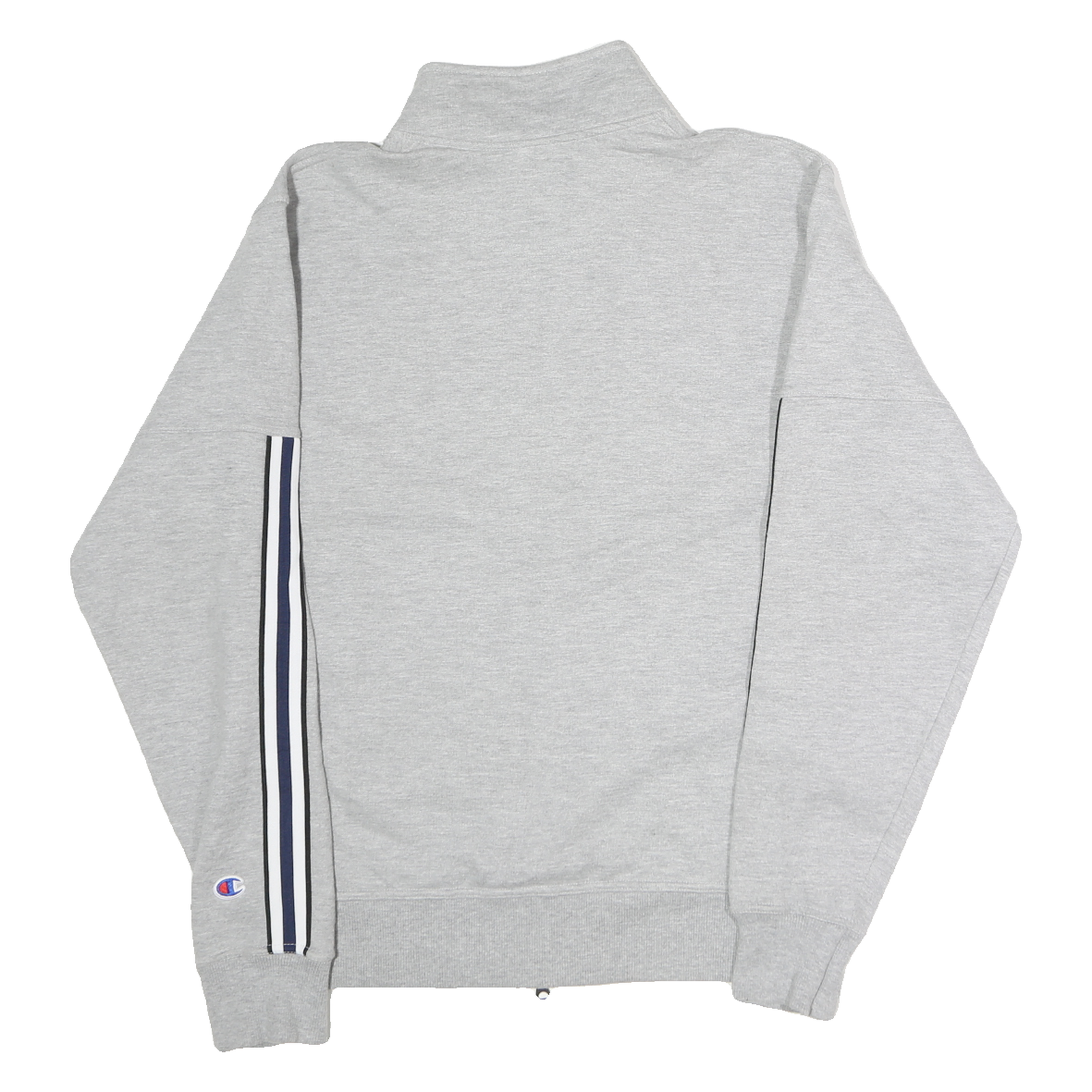 CHAMPION Mens Grey & Purple Zip Up Cotton Track Jacket S Striped Sleeve