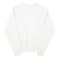 CHAMPION REVERSE WEAVE Mens White Crew Neck S Cotton Blend Logo Sweatshirt