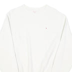 CHAMPION REVERSE WEAVE Mens White Crew Neck S Cotton Blend Logo Sweatshirt