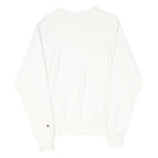 CHAMPION REVERSE WEAVE Mens White Crew Neck S Cotton Blend Logo Sweatshirt