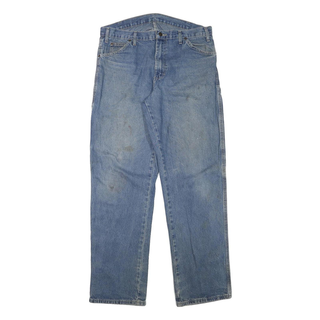 DICKIES Mens Jeans Blue Regular Straight Denim Medium W36 L34 Workwear