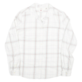 LEVI'S Womens White & Red Check Shirt M Classic Fit Cotton Blend Casual