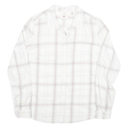 LEVI'S Womens White & Red Check Shirt M Classic Fit Cotton Blend Casual