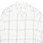 LEVI'S Womens White & Red Check Shirt M Classic Fit Cotton Blend Casual
