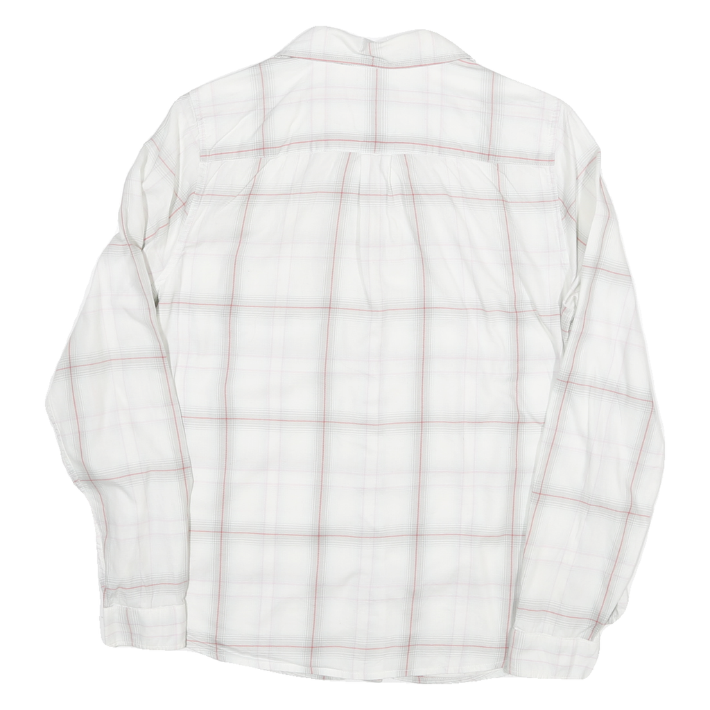 LEVI'S Womens White & Red Check Shirt M Classic Fit Cotton Blend Casual
