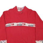 Mens Red Sweatshirt Cartoon Print Crew Neck M Casual Cotton Comfort