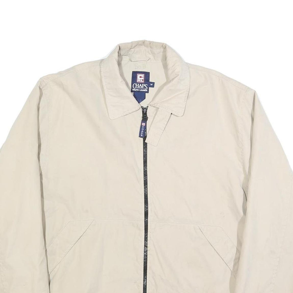 CHAPS RALPH LAUREN Mens Beige Polyester Blend Classic Jacket M Zip Plain