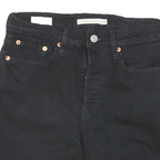 LEVI'S Womens Black Denim Cut-Off Shorts S W25 Casual Frayed Hem