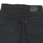 LEVI'S Womens Black Denim Cut-Off Shorts S W25 Casual Frayed Hem