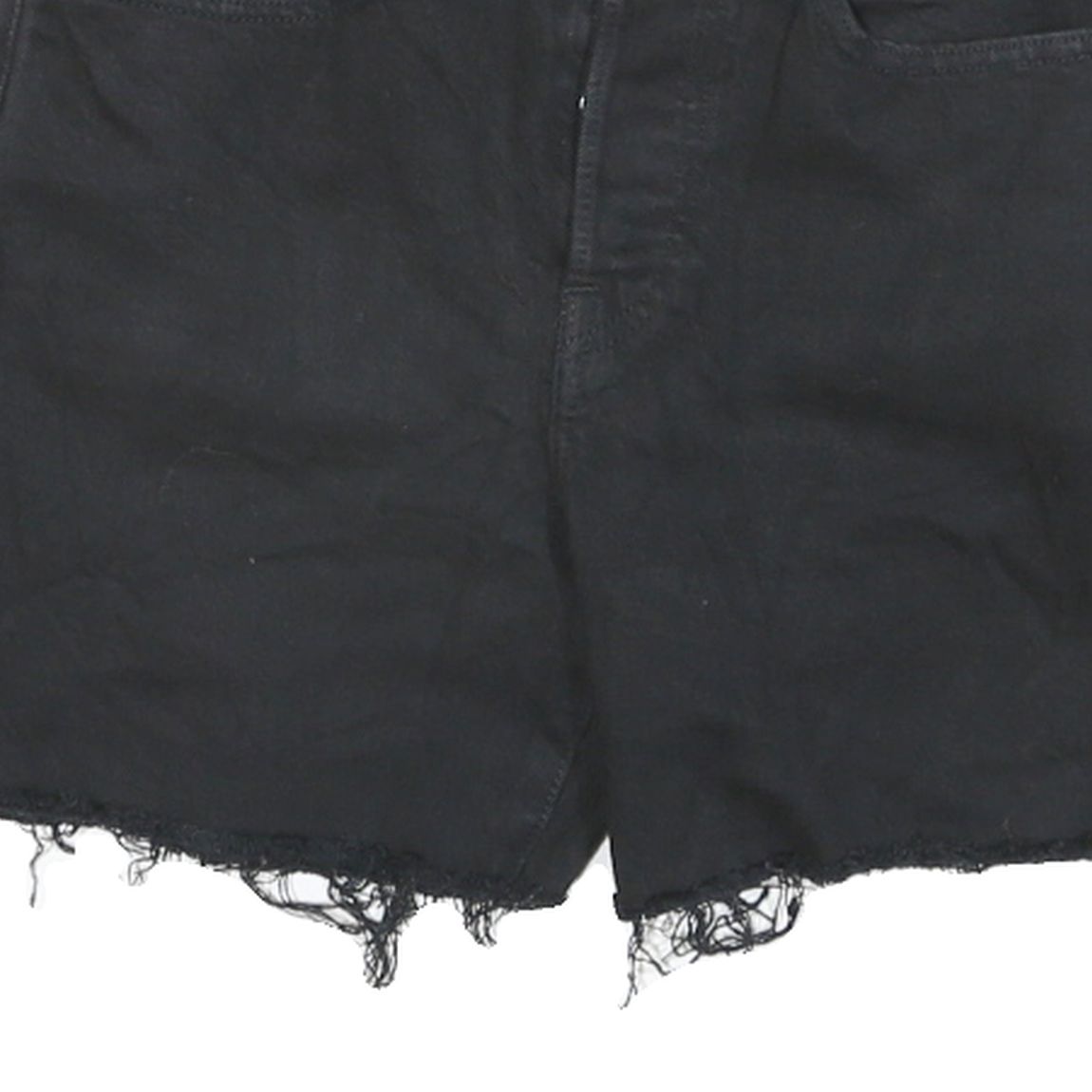 LEVI'S Womens Black Denim Cut-Off Shorts S W25 Casual Frayed Hem