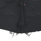 LEVI'S Womens Black Denim Cut-Off Shorts S W25 Casual Frayed Hem