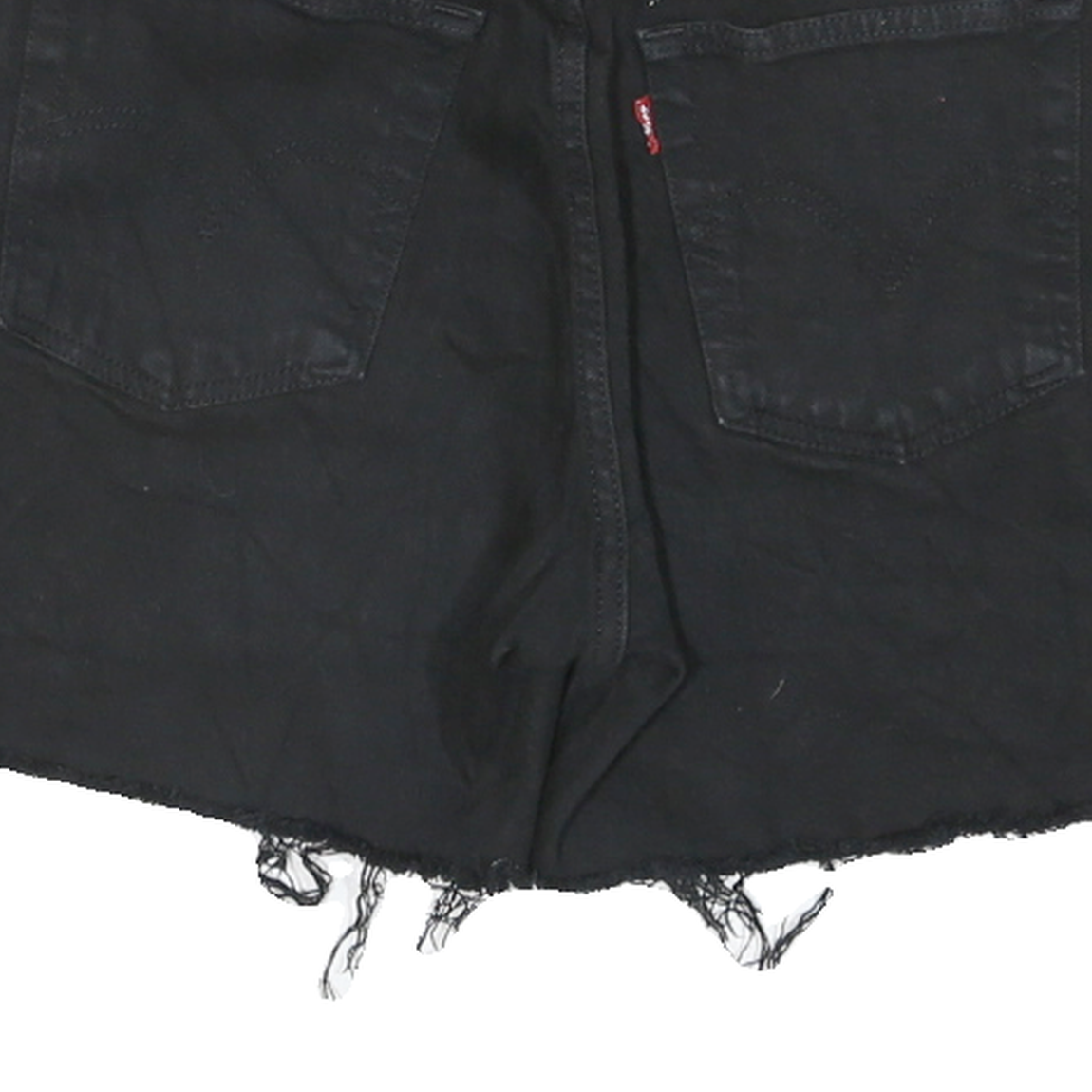 LEVI'S Womens Black Denim Cut-Off Shorts S W25 Casual Frayed Hem