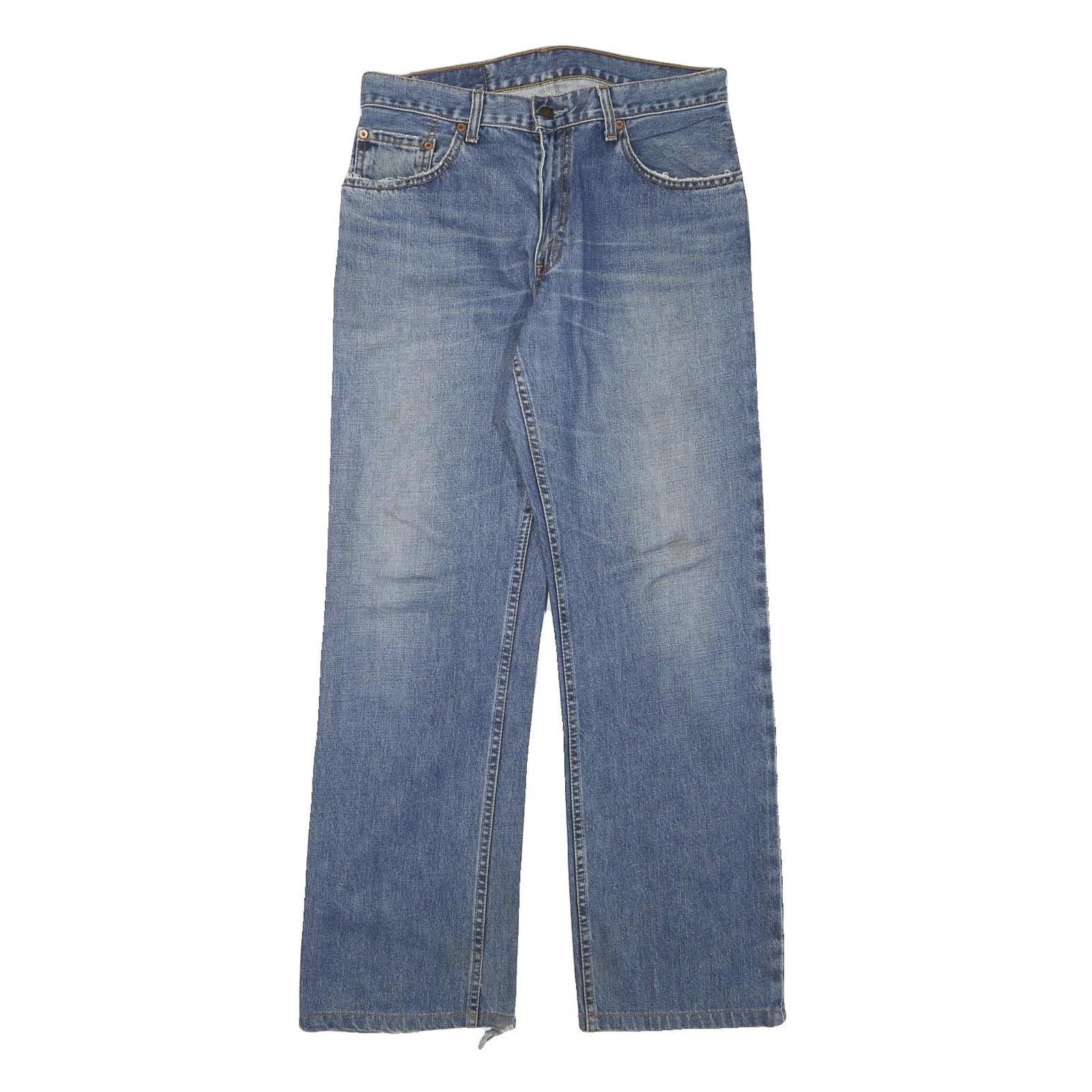 LEVI'S Mens Regular Blue Denim W30 L30 Zip Closure Jeans Distressed Hem
