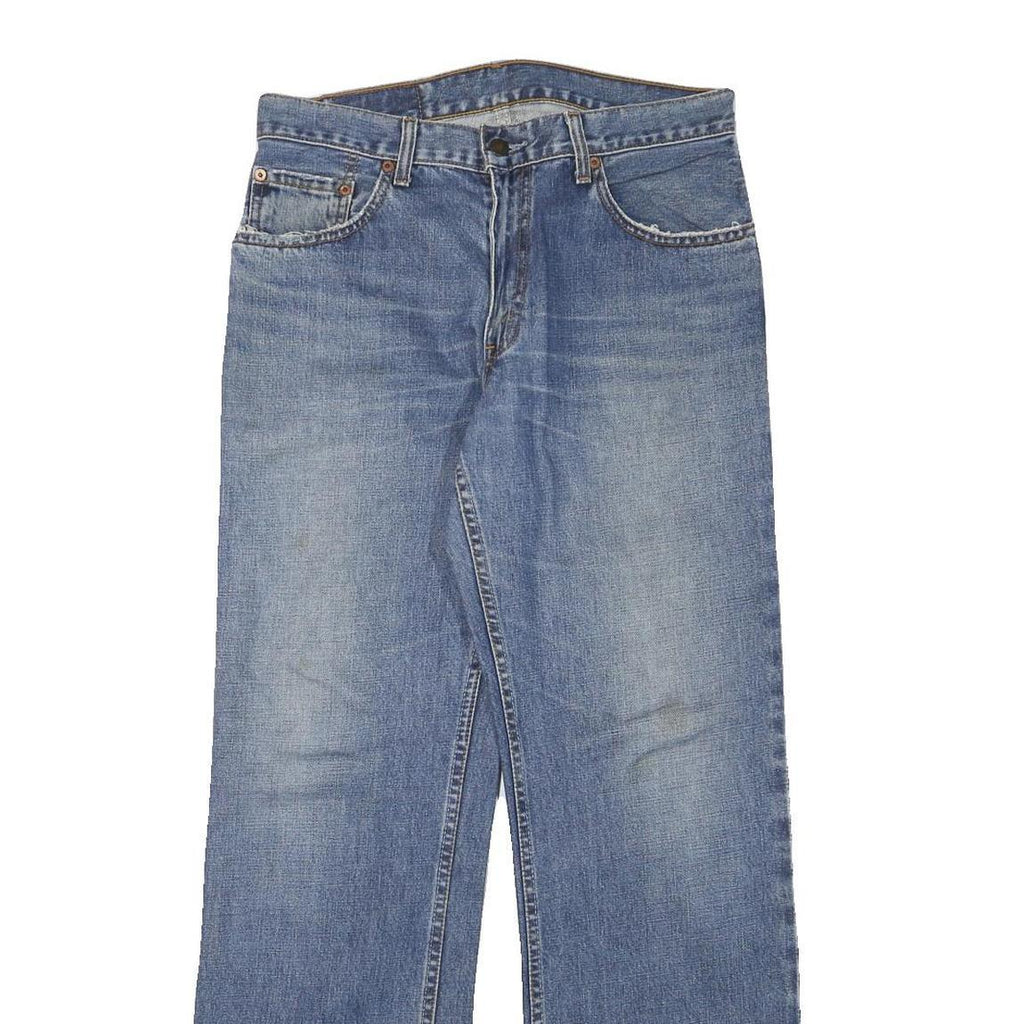 LEVI'S Mens Regular Blue Denim W30 L30 Zip Closure Jeans Distressed Hem