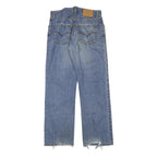 LEVI'S Mens Regular Blue Denim W30 L30 Zip Closure Jeans Distressed Hem