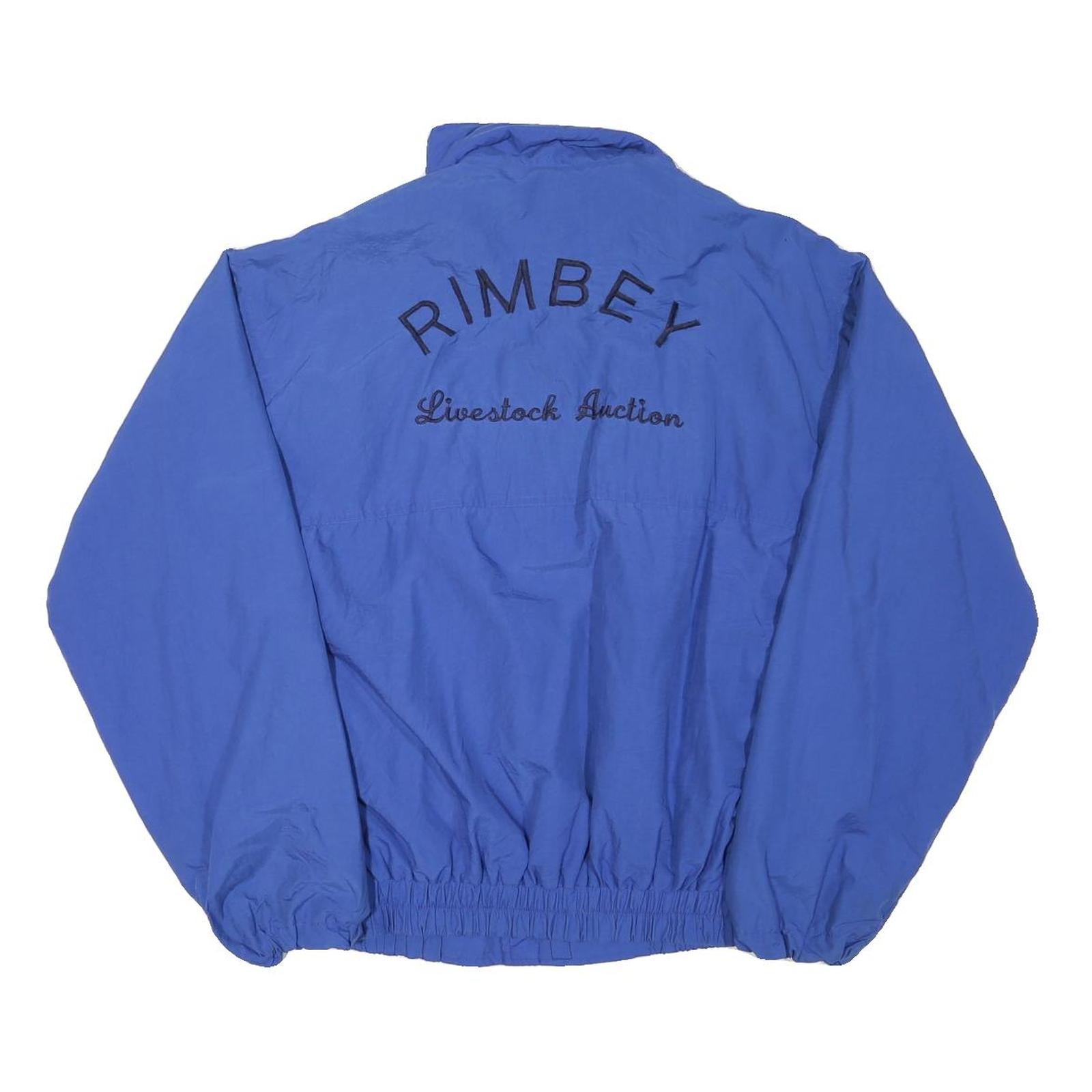 WESTERN CONCEPTS Mens Blue Polyester Blend Zip Jacket L Rimbery Livestock