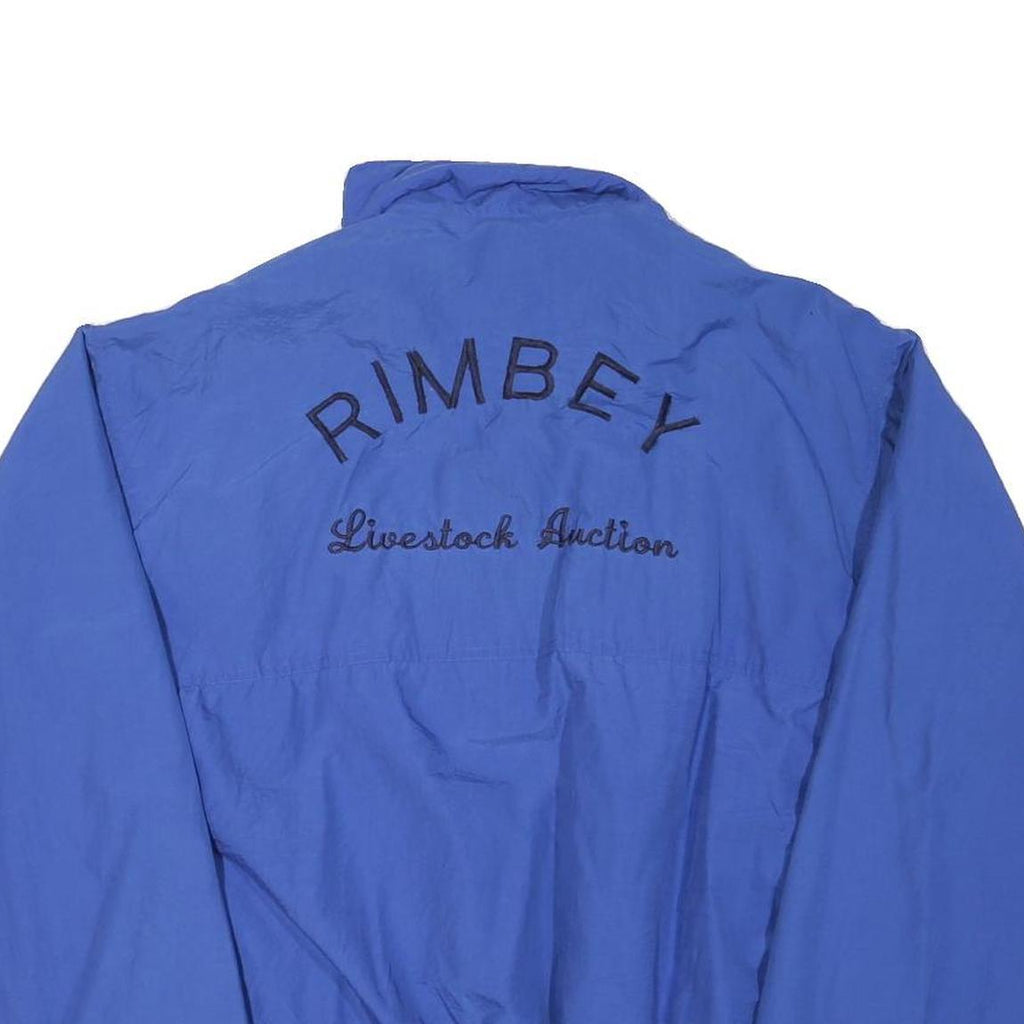 WESTERN CONCEPTS Mens Blue Polyester Blend Zip Jacket L Rimbery Livestock