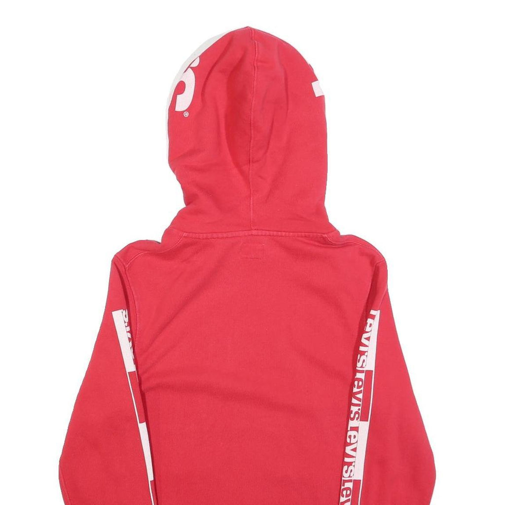 LEVI'S Mens Red Hoodie S Cotton Blend Pullover Hooded Sweatshirt