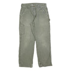 CARHARTT Mens Regular Olive Green Trousers W31 L30 Cotton Blend Zip Workwear