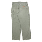 CARHARTT Mens Regular Olive Green Trousers W31 L30 Cotton Blend Zip Workwear