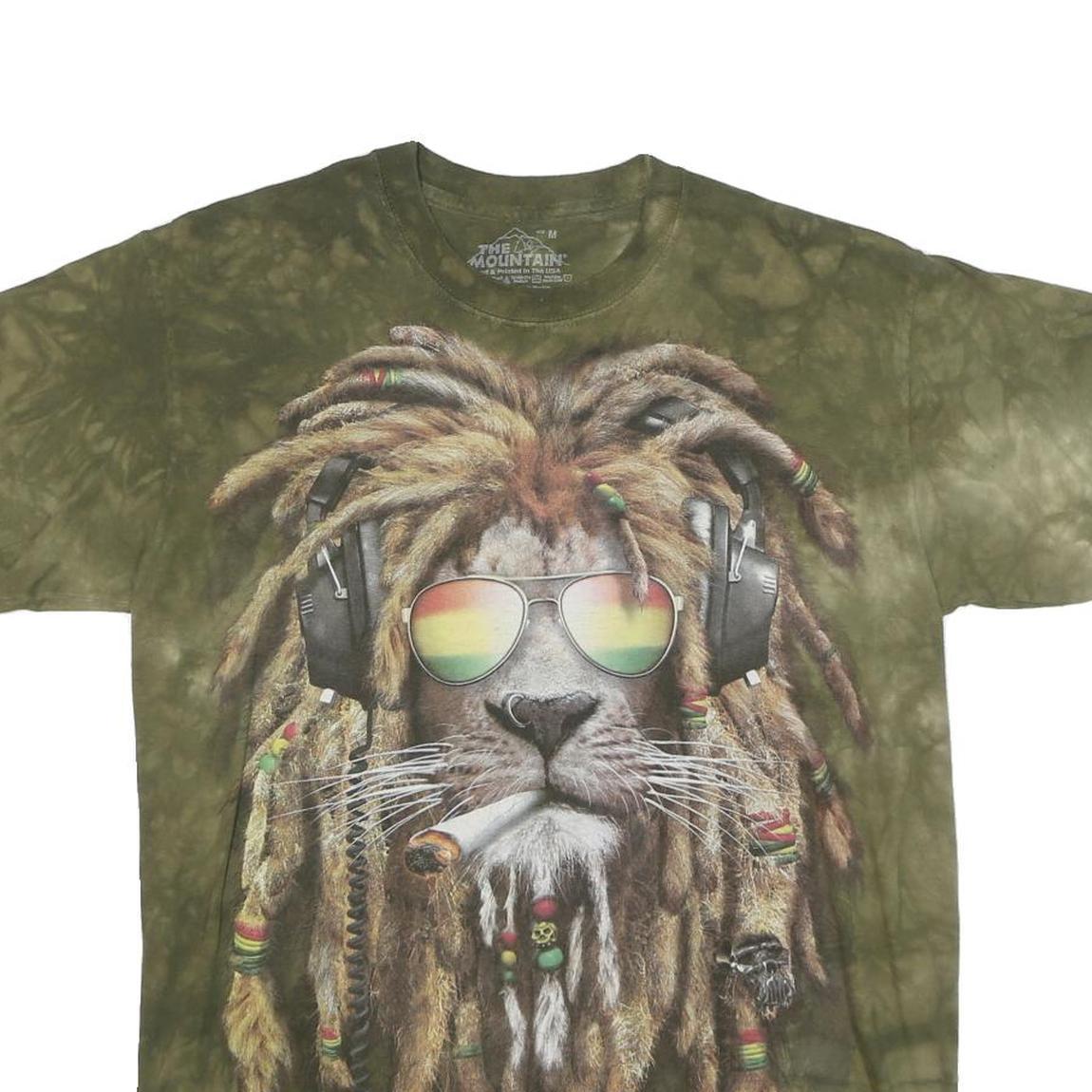 THE MOUNTAIN Mens Green Graphic T-Shirt M Short Sleeve Crew Neck Unique Print