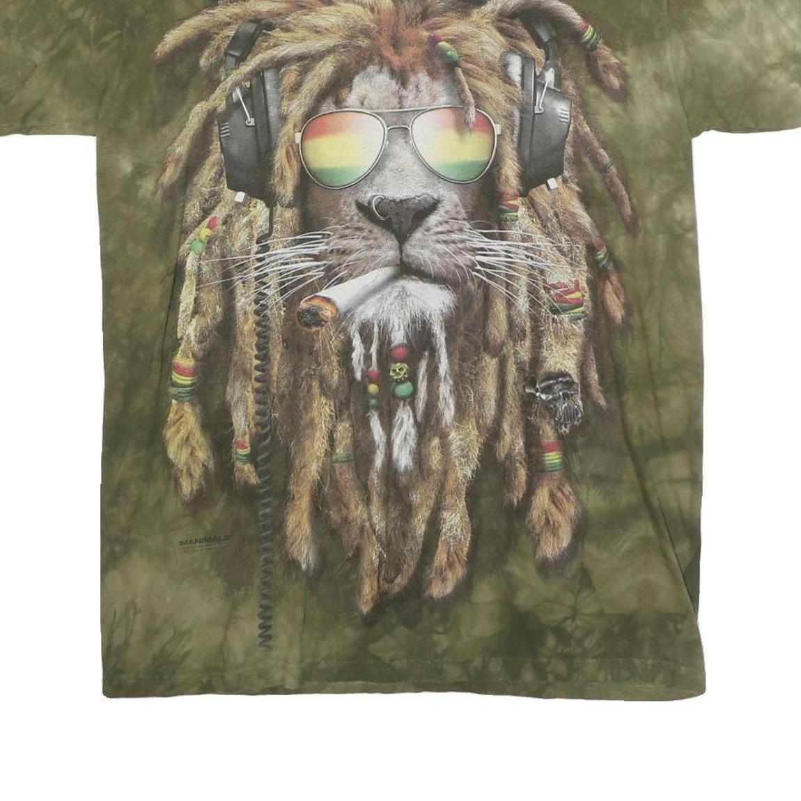 THE MOUNTAIN Mens Green Graphic T-Shirt M Short Sleeve Crew Neck Unique Print