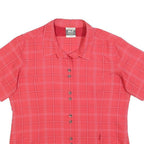 JACK WOLFSKIN Womens Red Check Shirt L Outdoor Travel Button-Up Lightweight