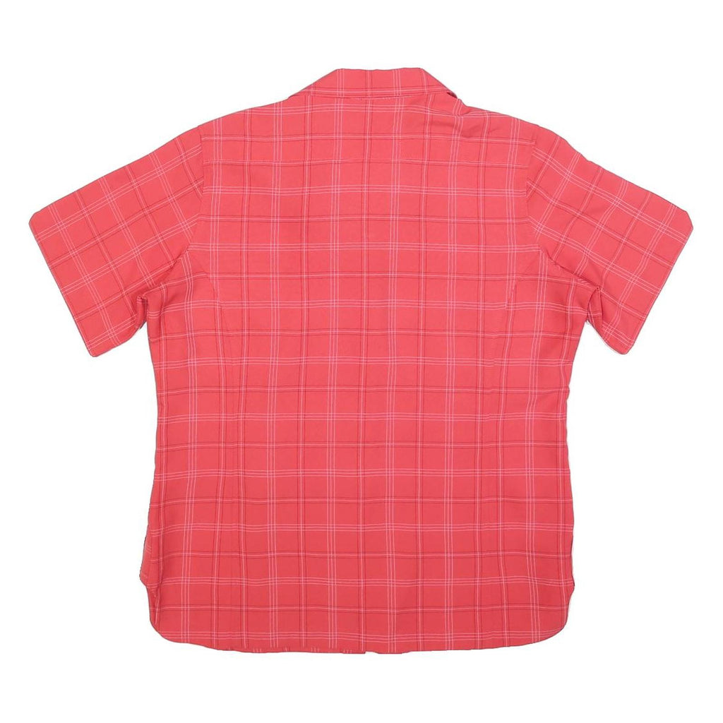 JACK WOLFSKIN Womens Red Check Shirt L Outdoor Travel Button-Up Lightweight