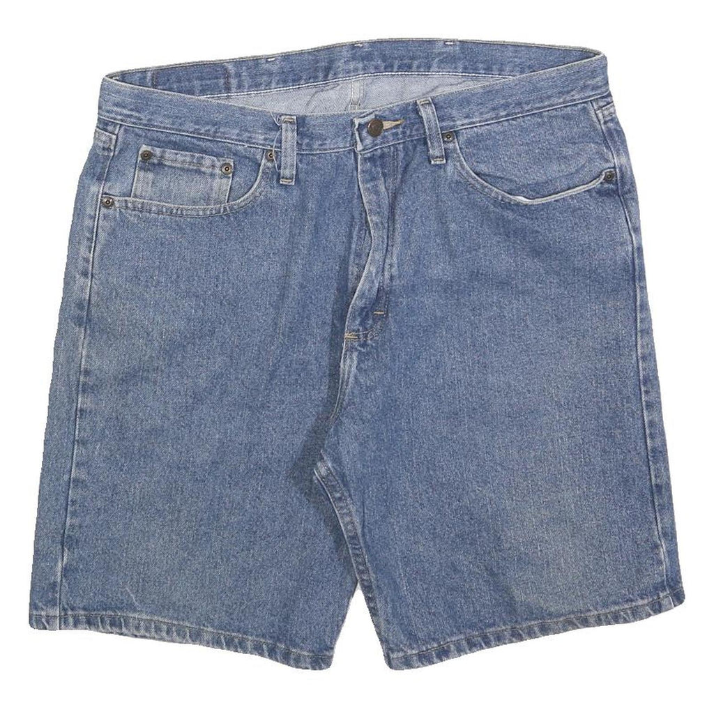WRANGLER Mens Denim Blue Shorts L W36 Classic Cotton Blend Casual Style