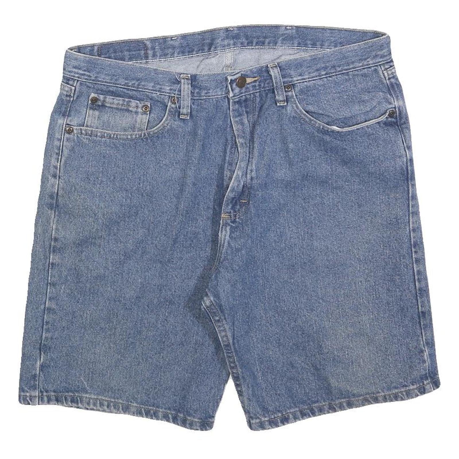 WRANGLER Mens Denim Blue Shorts L W36 Classic Cotton Blend Casual Style