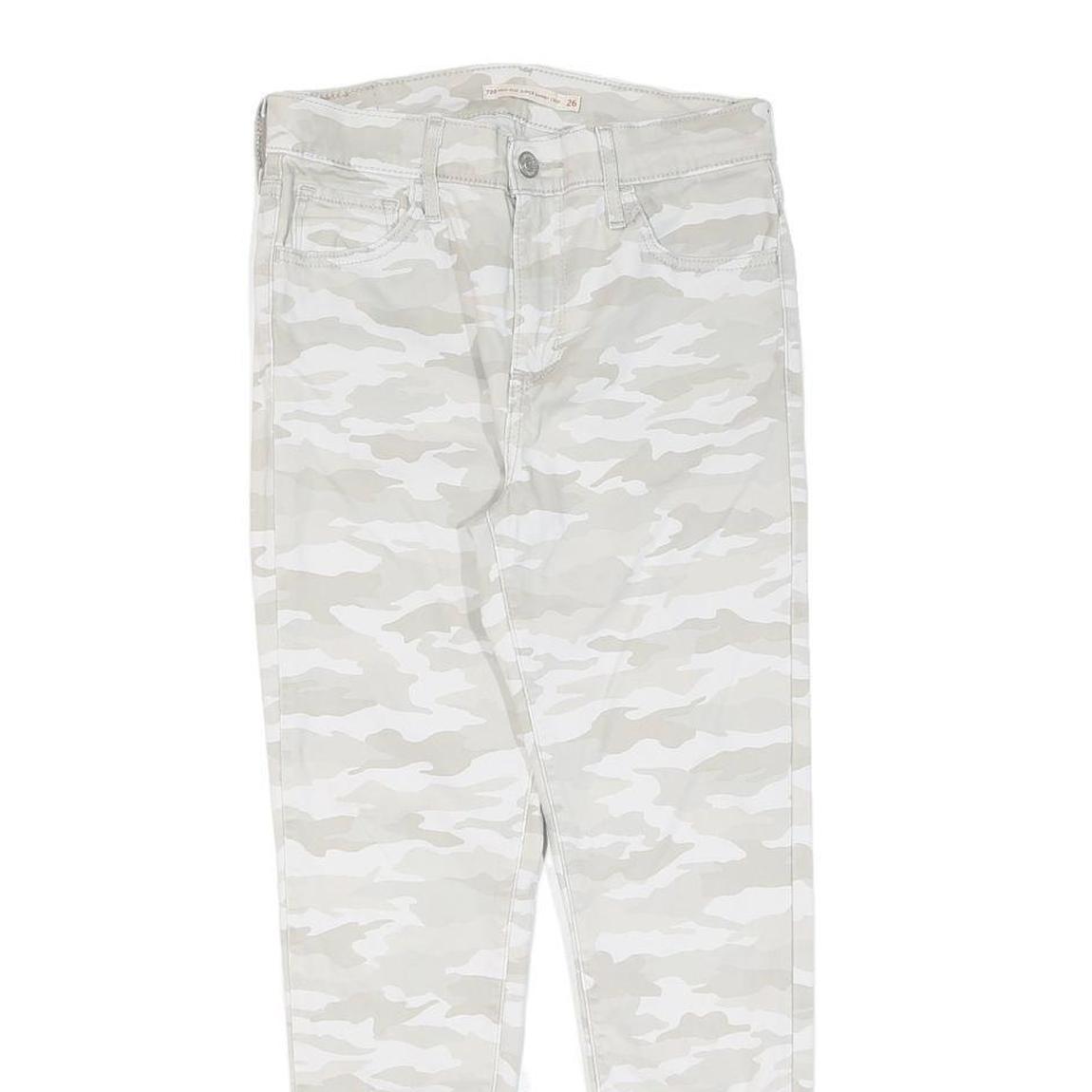 LEVI'S Womens Cotton White & Cream Camouflage Slim Skinny Trousers W26 L25