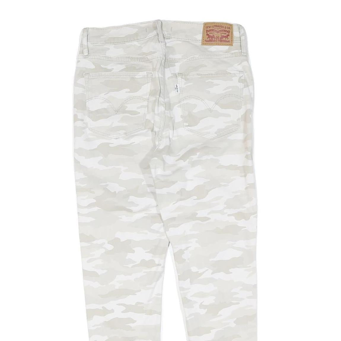 LEVI'S Womens Cotton White & Cream Camouflage Slim Skinny Trousers W26 L25