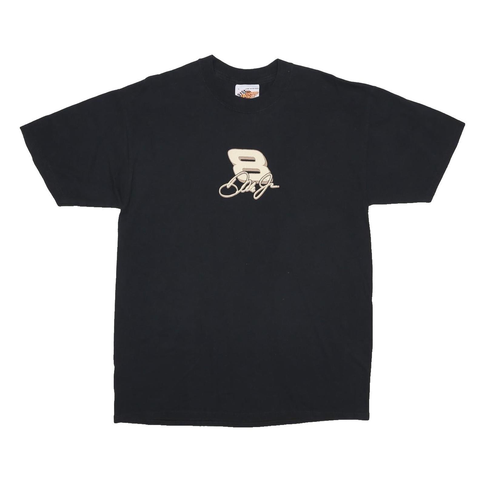 WINNER'S CIRCLE Mens Black Dale Jr Racing T-Shirt L Short Sleeve Crew Neck Race