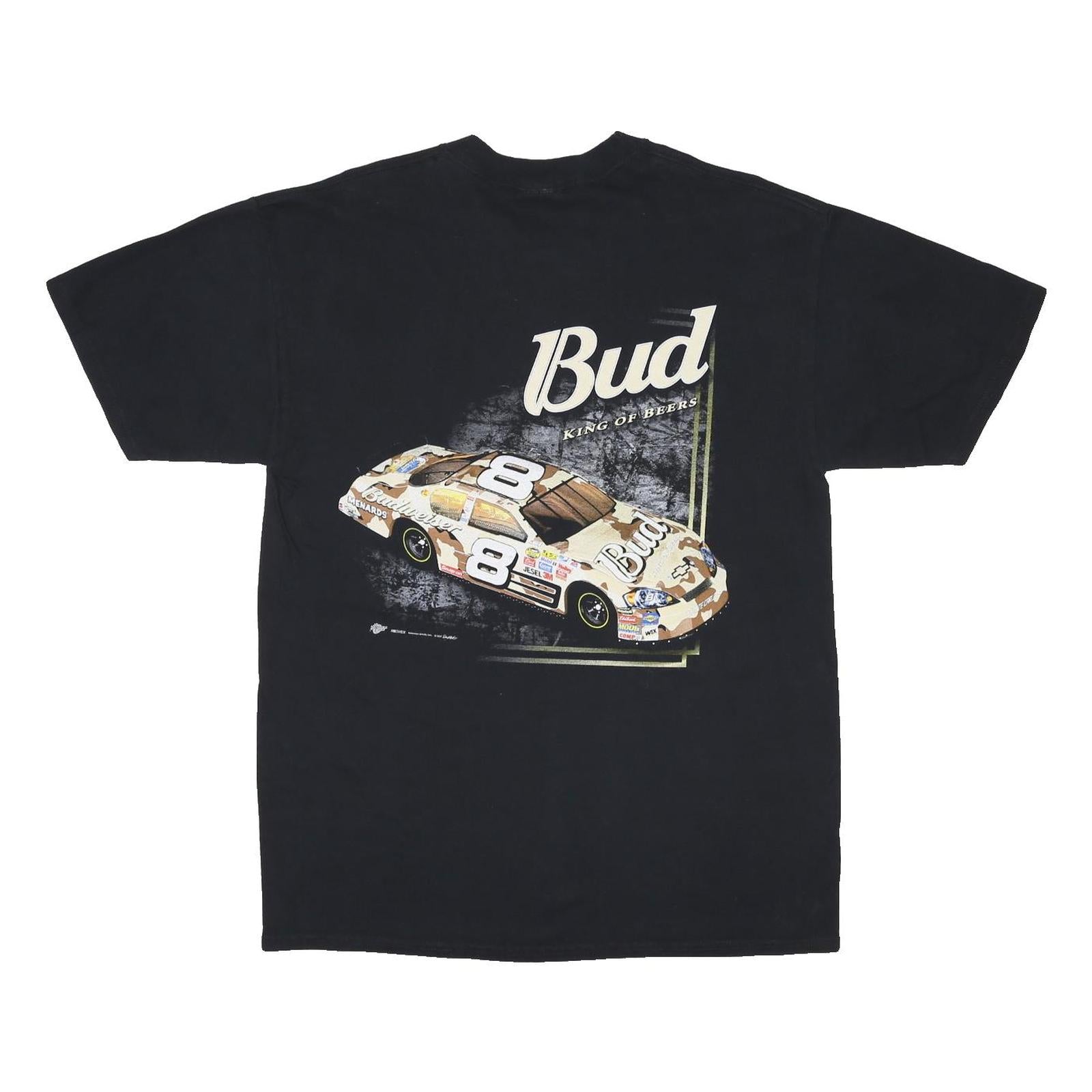 WINNER'S CIRCLE Mens Black Dale Jr Racing T-Shirt L Short Sleeve Crew Neck Race