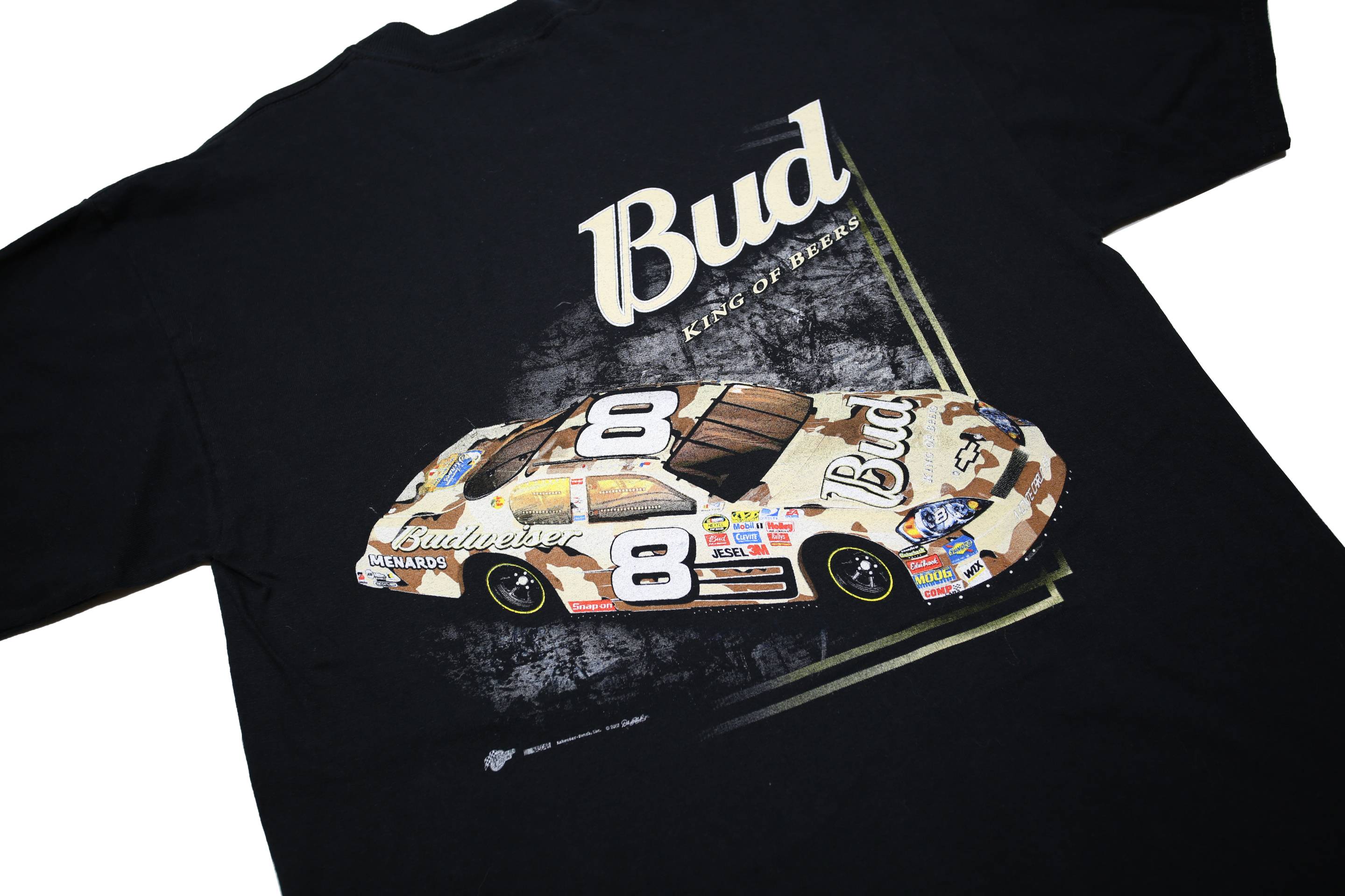 WINNER'S CIRCLE Mens Black Dale Jr Racing T-Shirt L Short Sleeve Crew Neck Race