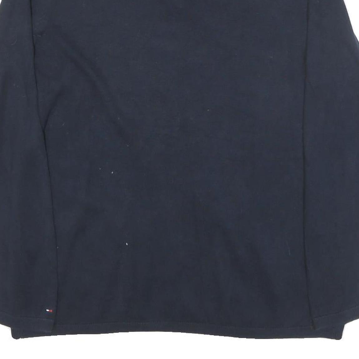 TOMMY HILFIGER Womens Blue & Red Patterned Jumper V-Neck Basic Knit XL Cotton