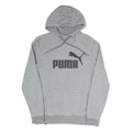 PUMA Mens Grey Hoodie S Cotton Blend Sportswear Casual Pullover
