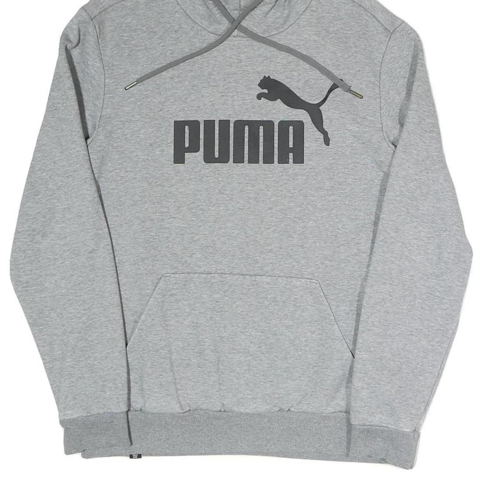 PUMA Mens Grey Hoodie S Cotton Blend Sportswear Casual Pullover