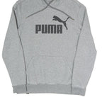 PUMA Mens Grey Hoodie S Cotton Blend Sportswear Casual Pullover