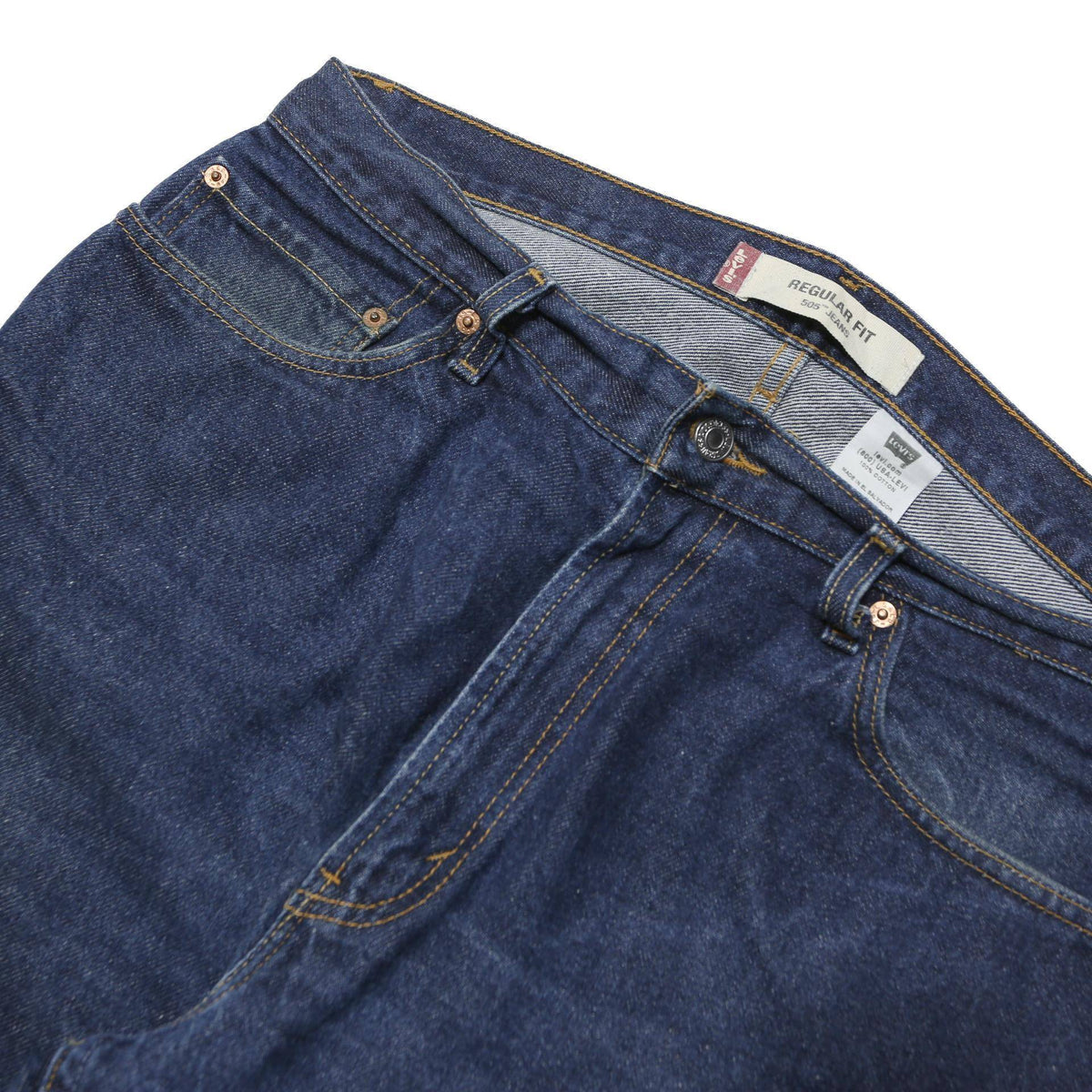 LEVI'S 505 Mens Jeans Blue Loose Straight Denim Medium W36 L30 Classic Zip