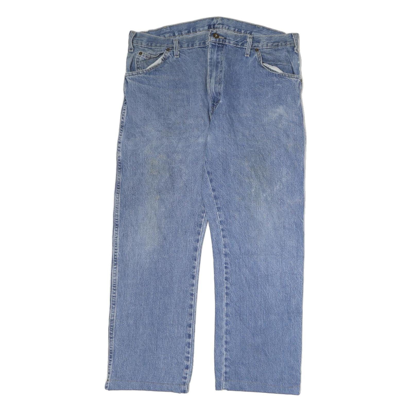 DICKIES Mens Jeans Blue Regular Straight Denim Medium W36 L28 Workwear Zip