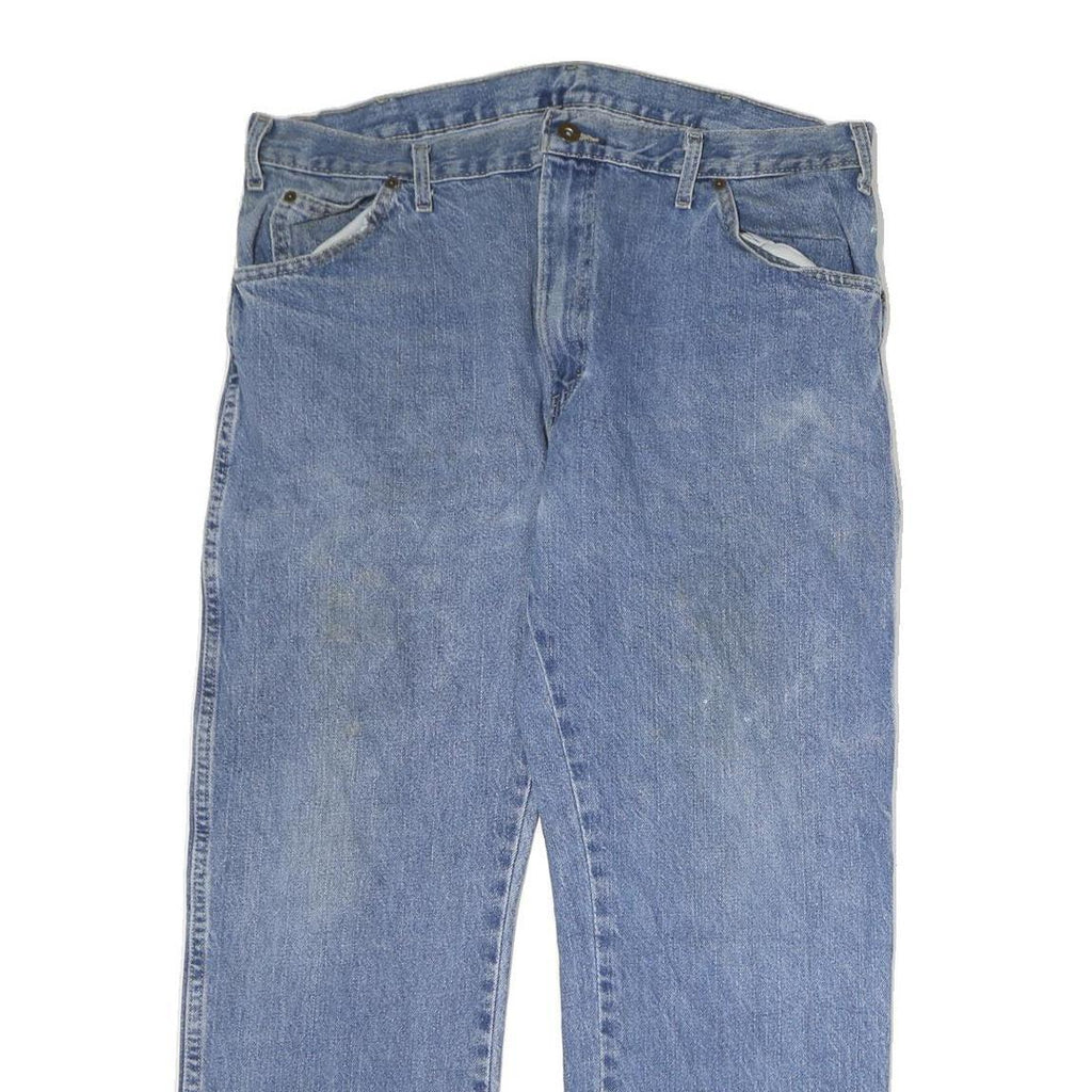 DICKIES Mens Jeans Blue Regular Straight Denim Medium W36 L28 Workwear Zip