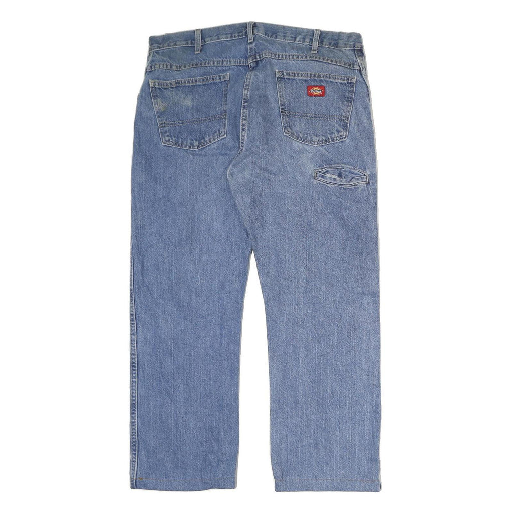 DICKIES Mens Jeans Blue Regular Straight Denim Medium W36 L28 Workwear Zip