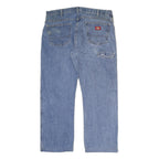 DICKIES Mens Jeans Blue Regular Straight Denim Medium W36 L28 Workwear Zip