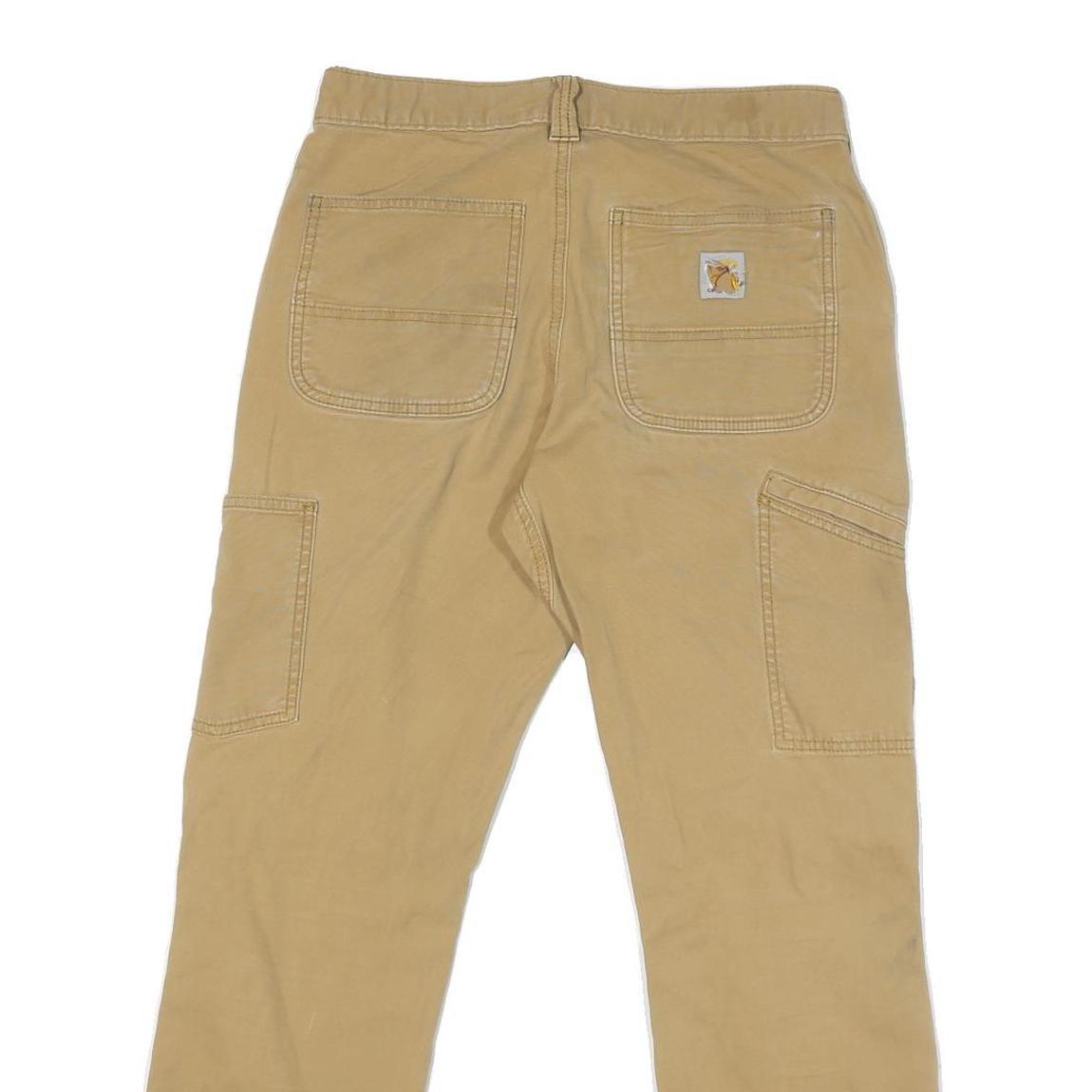 CARHARTT Mens Cotton Blend Beige Regular Fit Straight Leg Trousers W30 L28