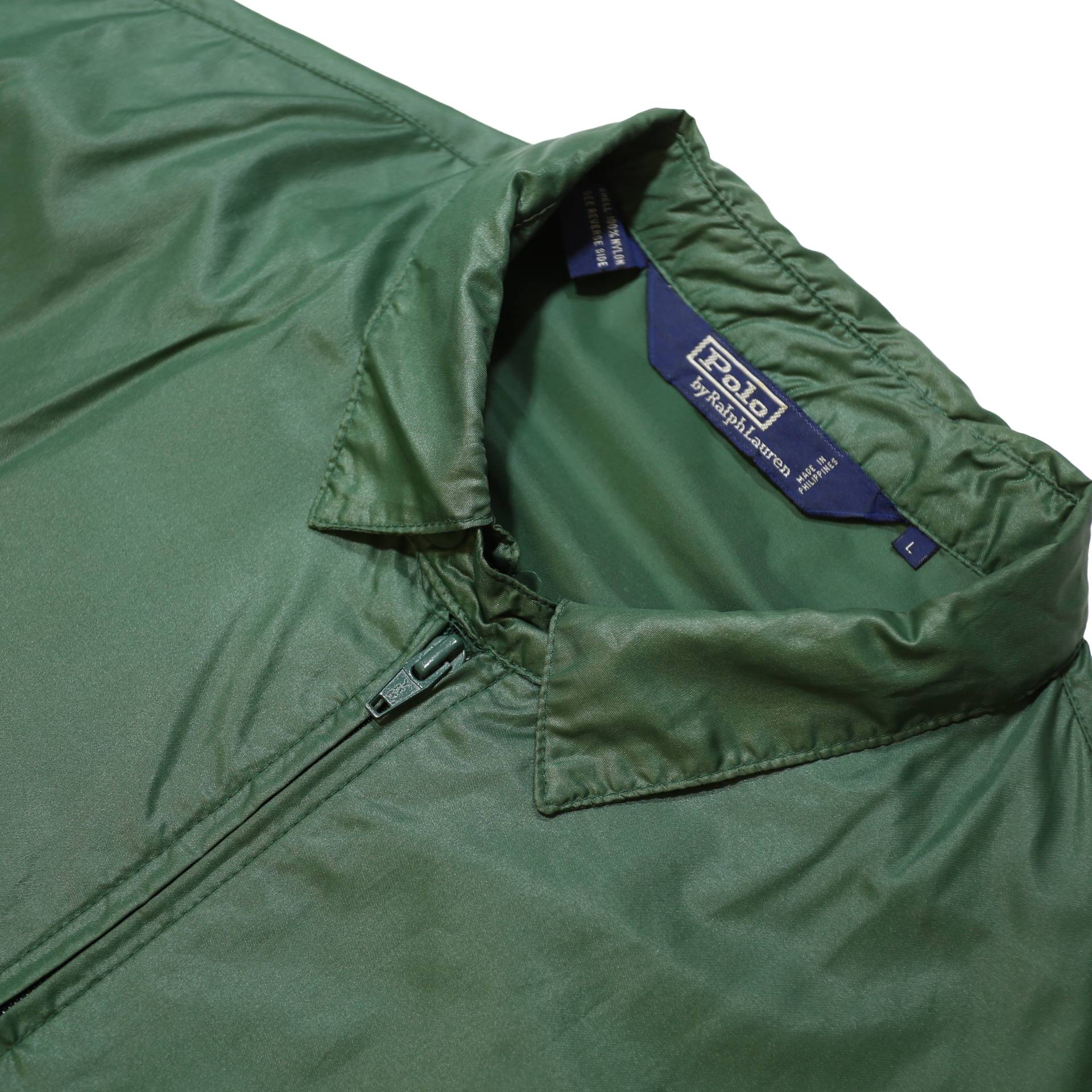 POLO RALPH LAUREN Mens Green Nylon Jacket L Lightweight Pullover Casual Zip