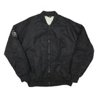 BILAL HASSANI Mens Black Bomber Jacket M Polyester Blend Plain Zip Casual